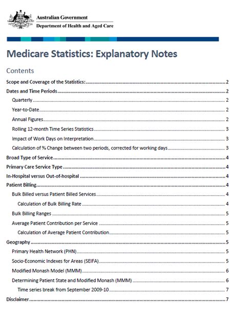 Explanatory Note for Australian Government Departments.